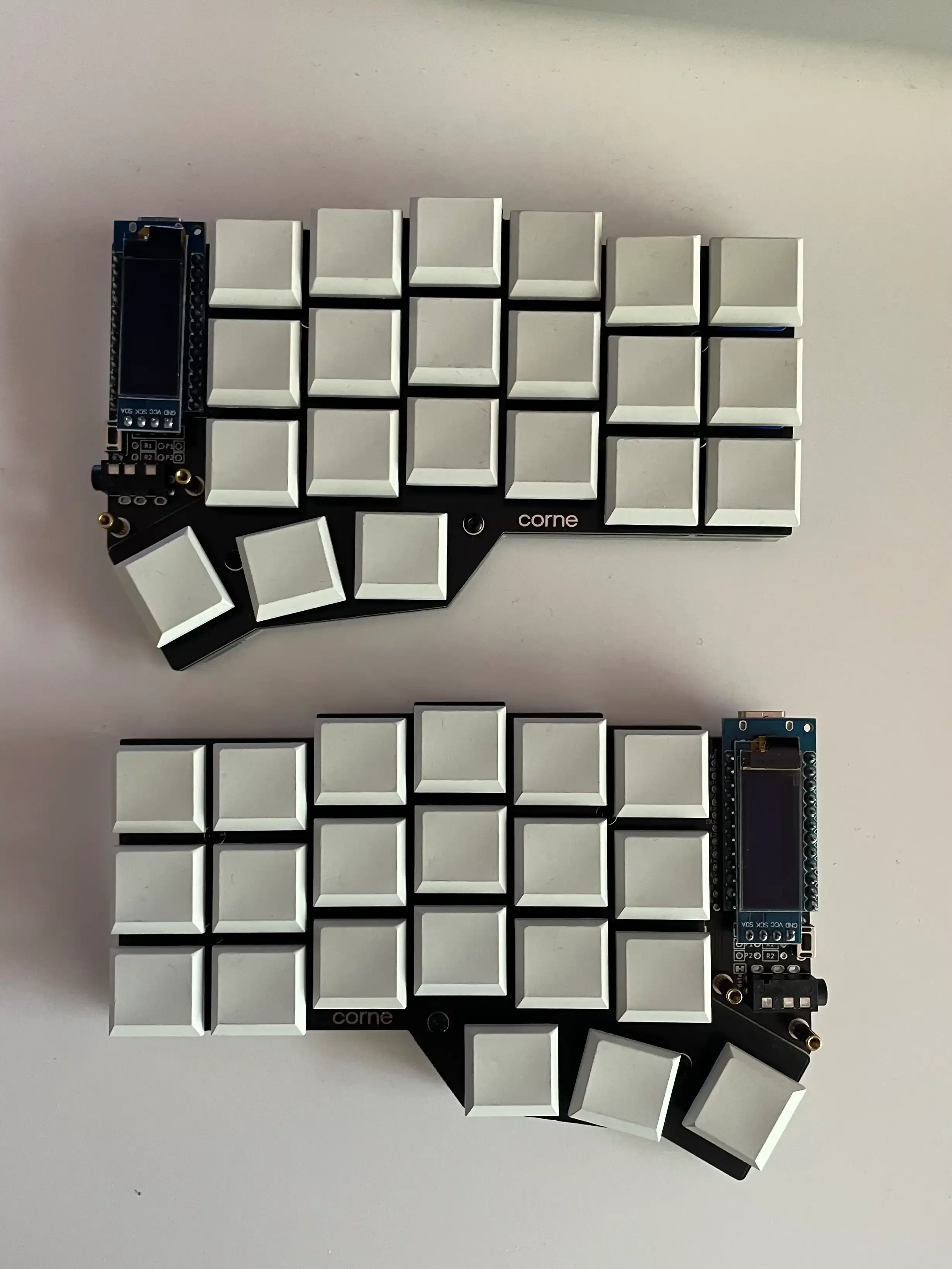 Close-up profile shot of a mechanical keyboard layout